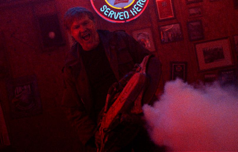 Walter (William Sadler) attacks some "hypers" with a mad glee.